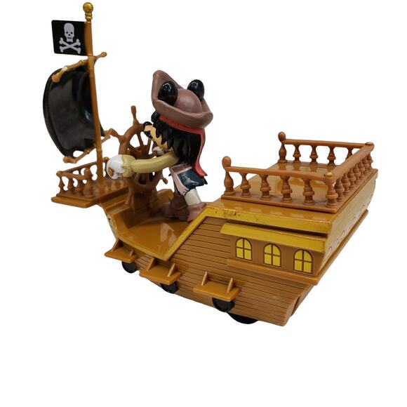 Disney Parks Pirates of the Caribbean Mickey Red White Pullback Pirate Ship - Picture 4 of 11